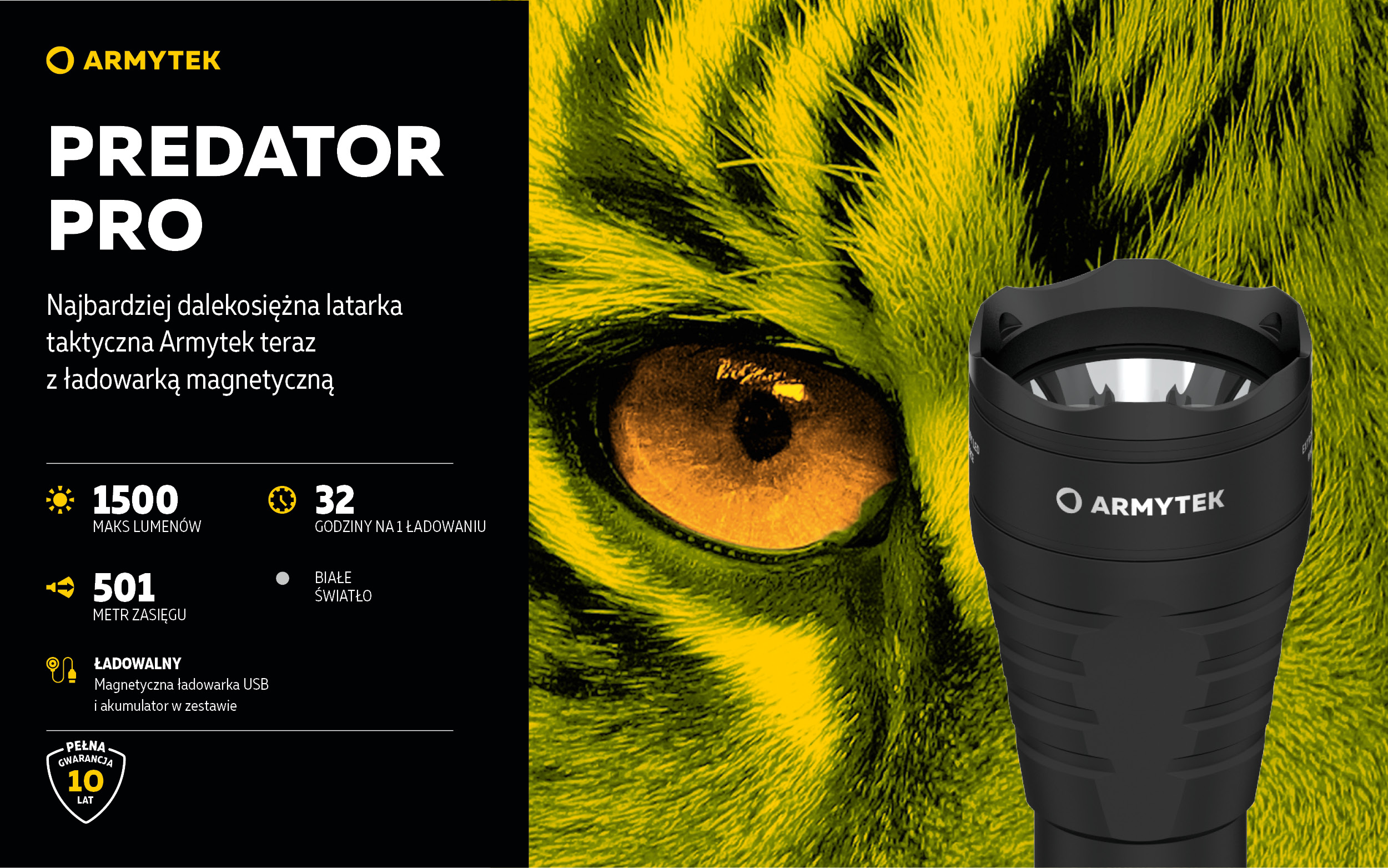 Armytek Predator Pro Magnet USB — Latarka taktyczna | Armytek.pl